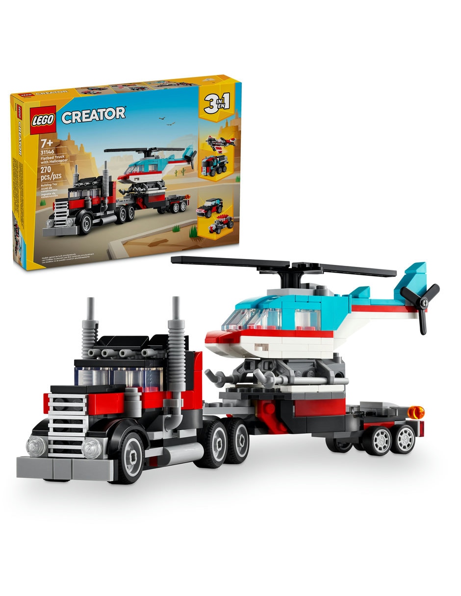 Creator Camión plataforma con helicóptero 31146 Creator Camión plataforma con helicóptero 31146