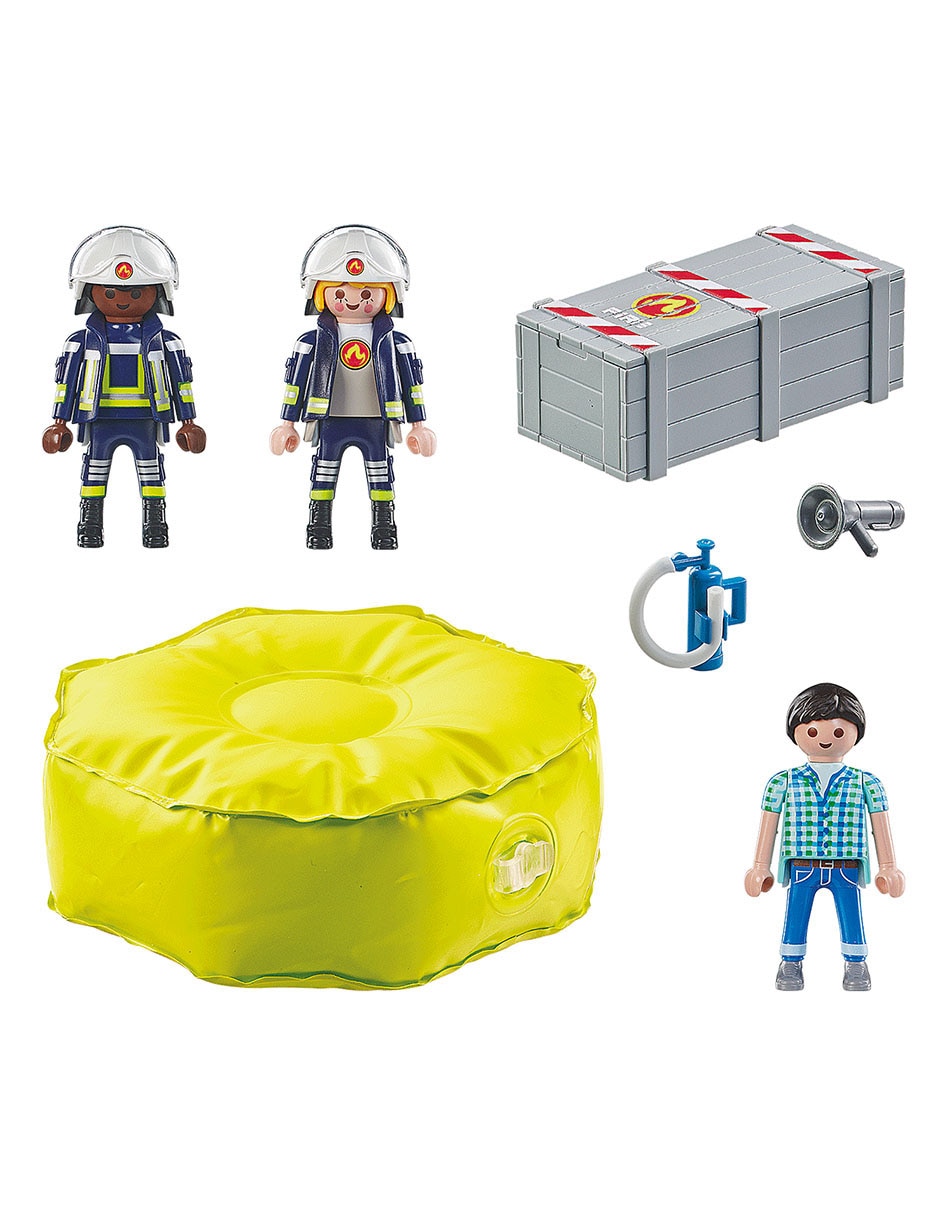 Bomberos con colchoneta Action Heroes
