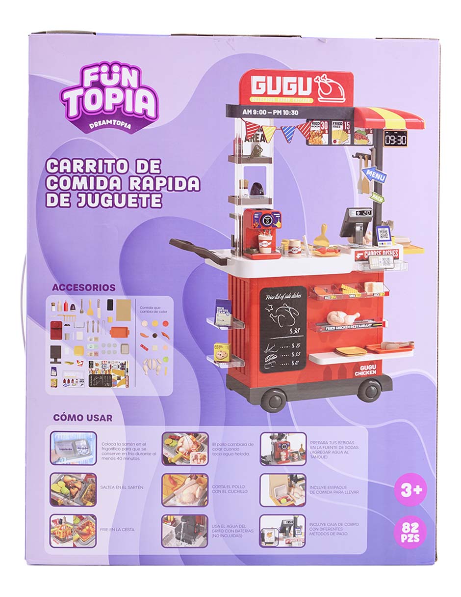 Carrito de comida rápida de juguete Funtopia juego de rol para niños