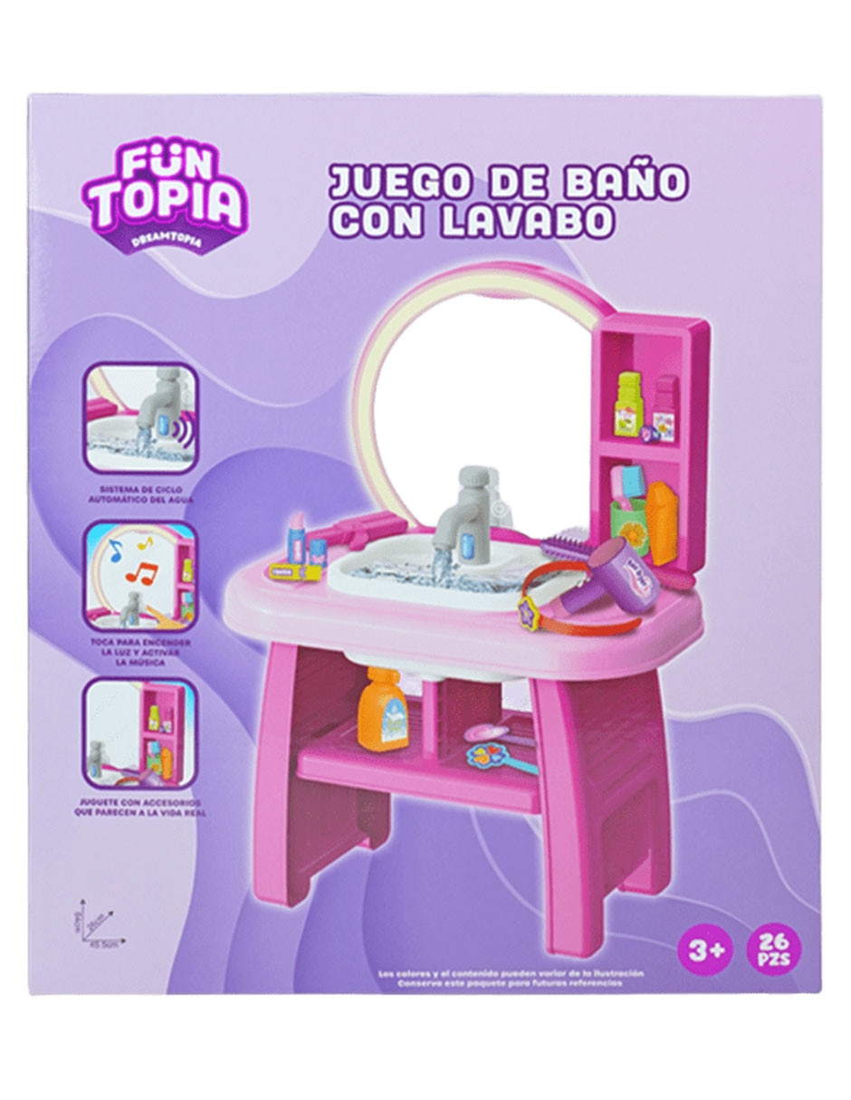 Juego de baño con lavabo juego de rol para niños