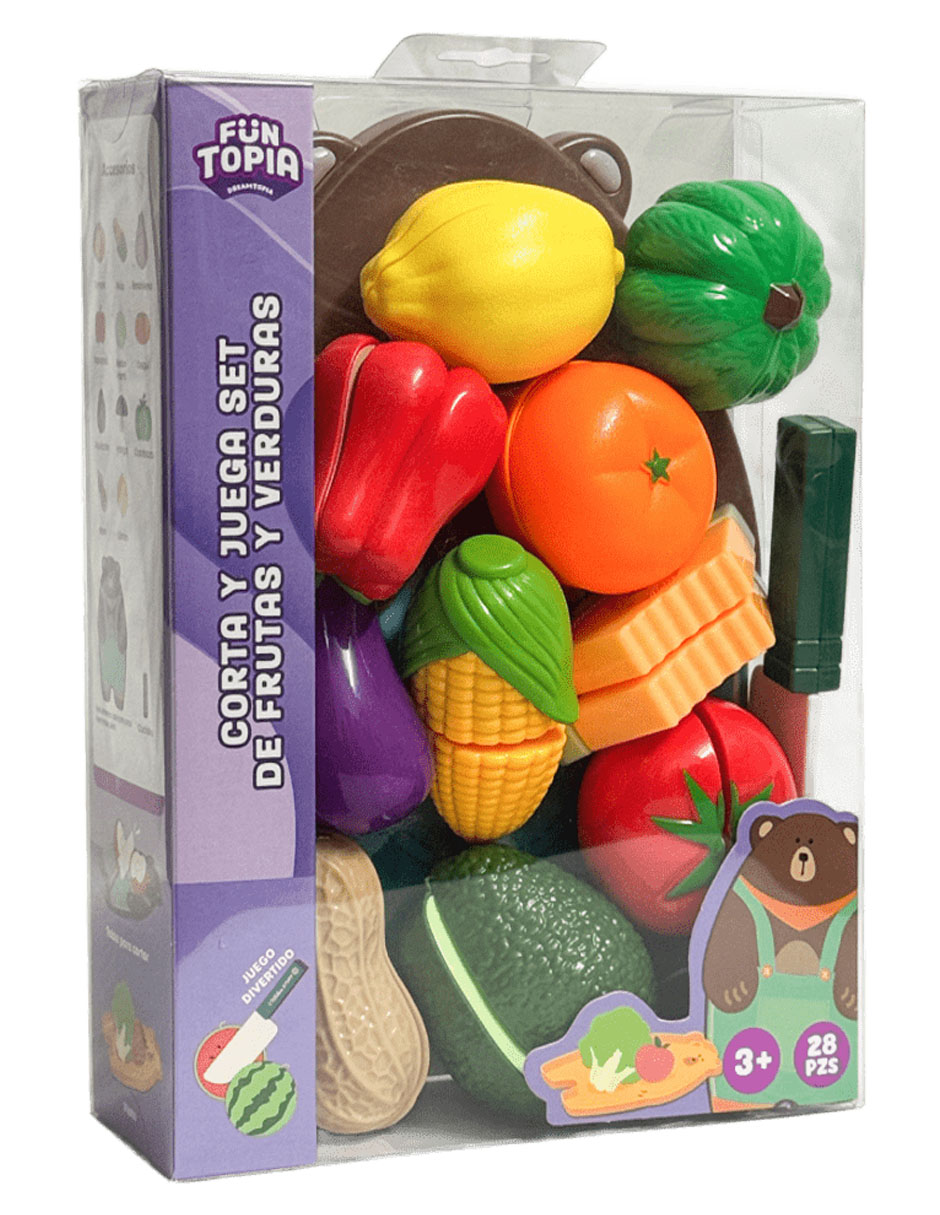 Corta y Juega Set de Frutas y Verduras Funtopia juego de rol para niños