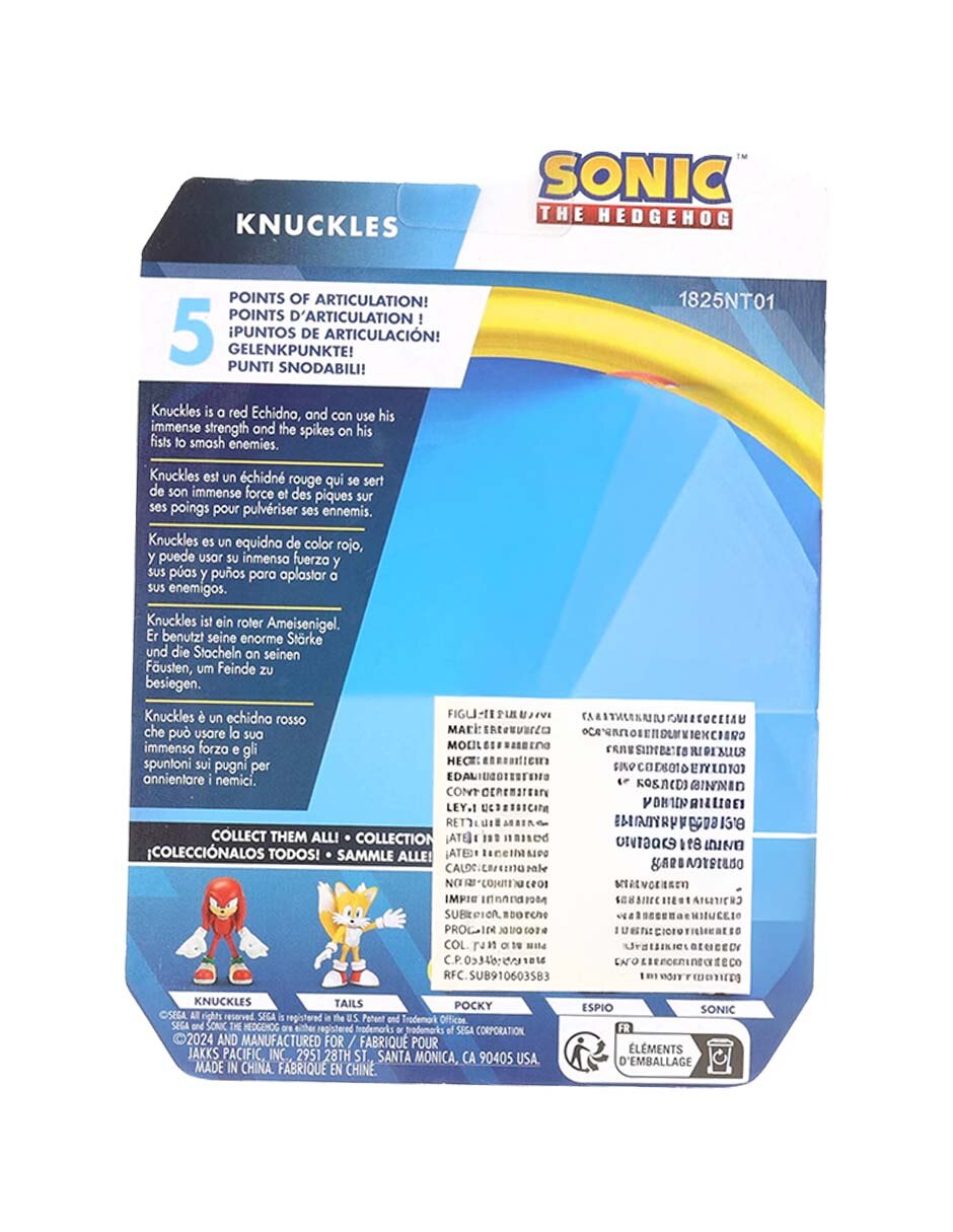Figura de acción articulada The Hedgehog Knuckles Sonic Con movimiento 3