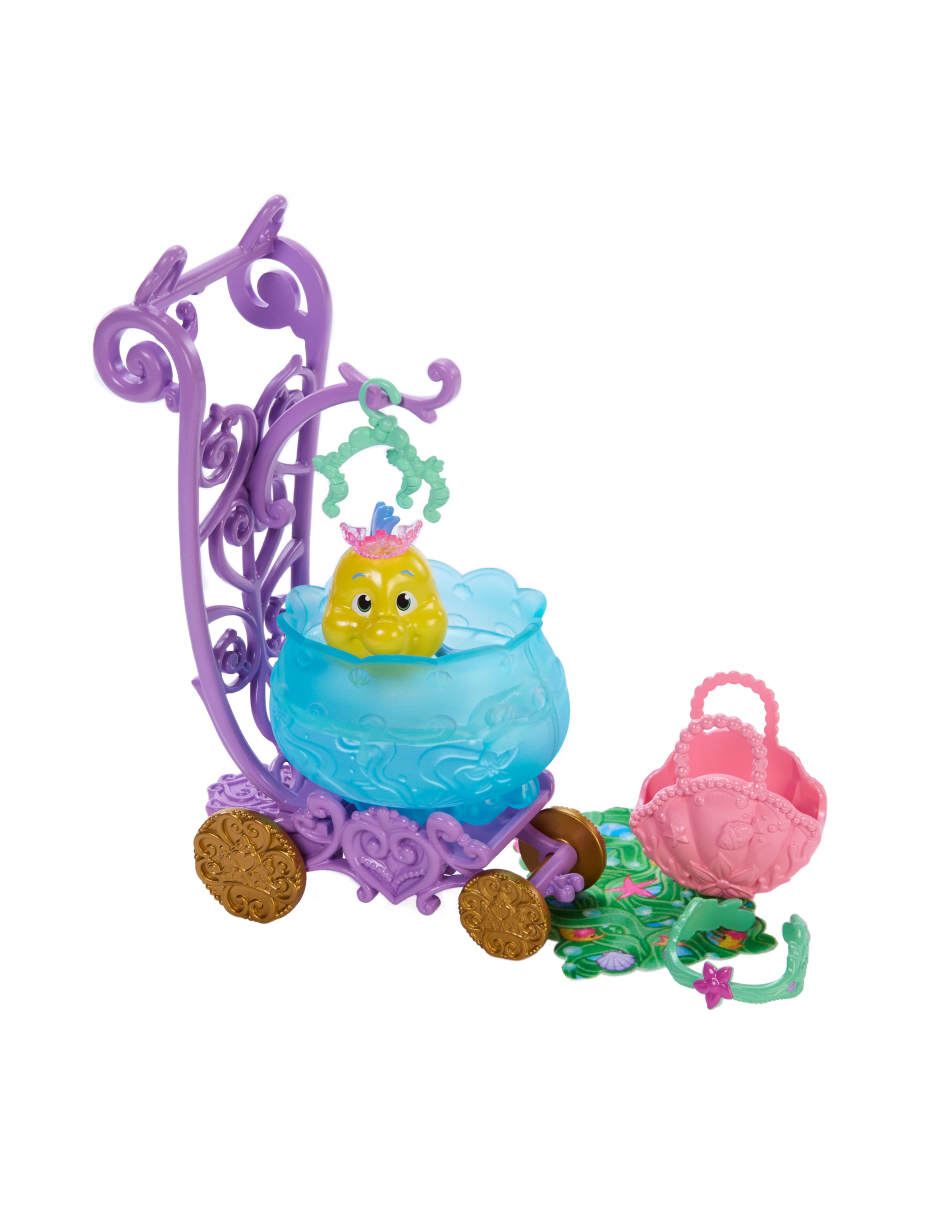 Set figuras de juguete la sirenita carroza con amigo de Ariel 3