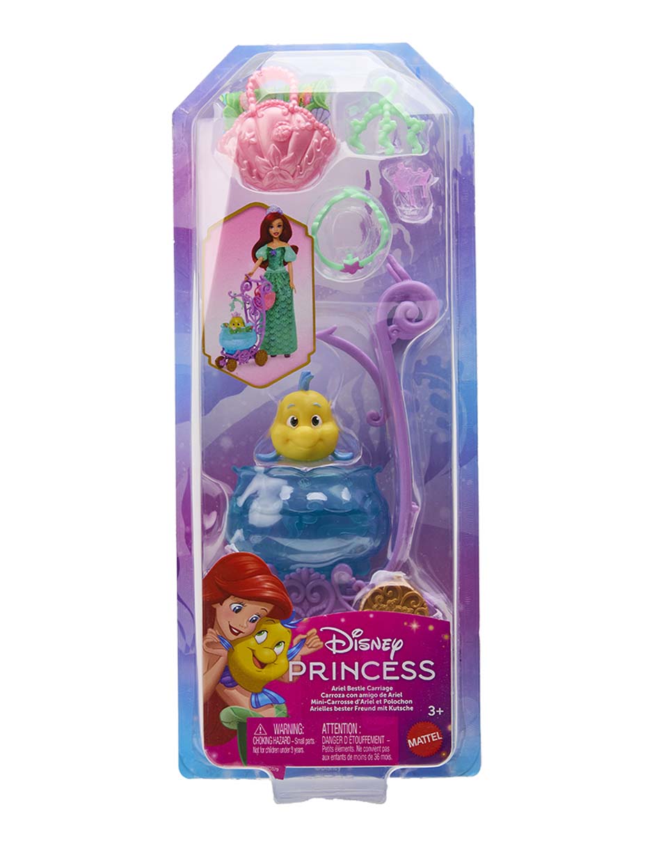 Set figuras de juguete la sirenita carroza con amigo de Ariel 4