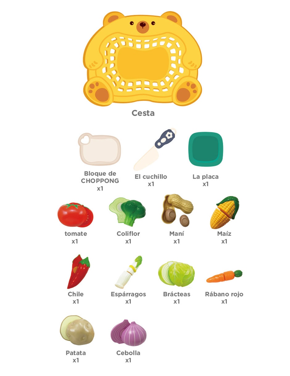 Set de comida para cortar juego de rol para niños 5