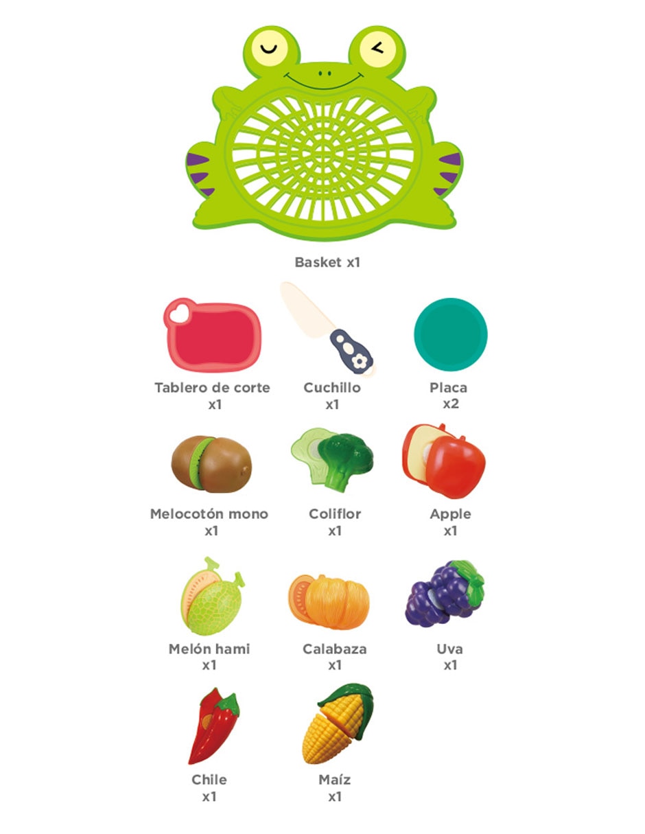 Set de comida para cortar juego de rol para niños 5