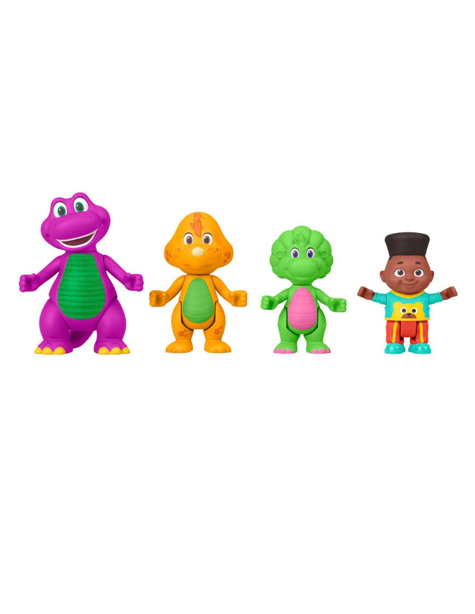 Set figuras acción articulada Barney's World Barney, Baby Bop, Billy y David Especial
