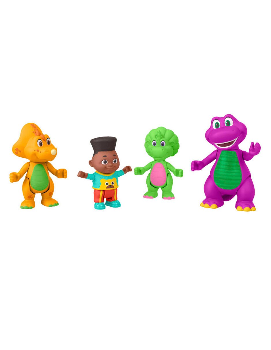 Set figuras acción articulada Barney's World Barney, Baby Bop, Billy y David Especial
