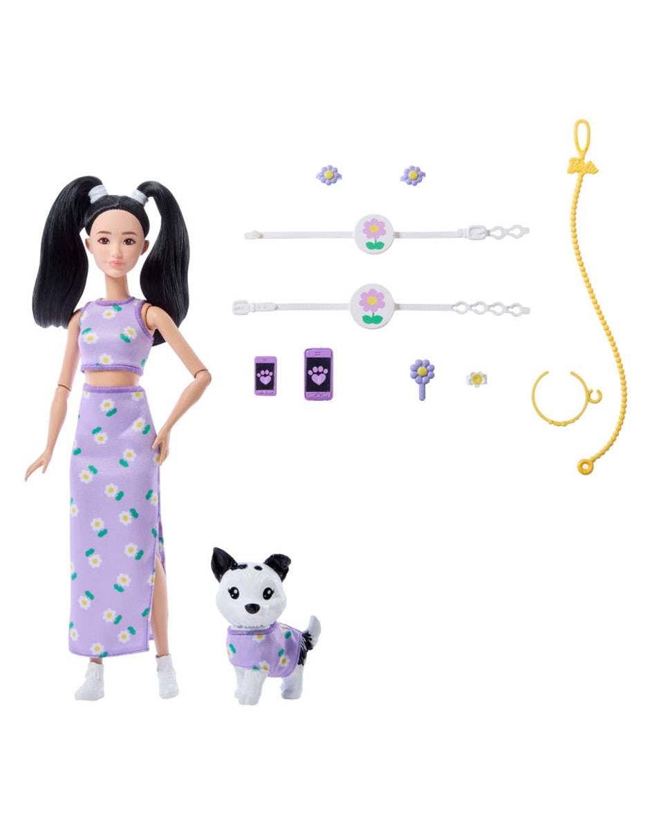 Muñeca fashion Barbie Barbie Looks Iguales Renee y Perrito