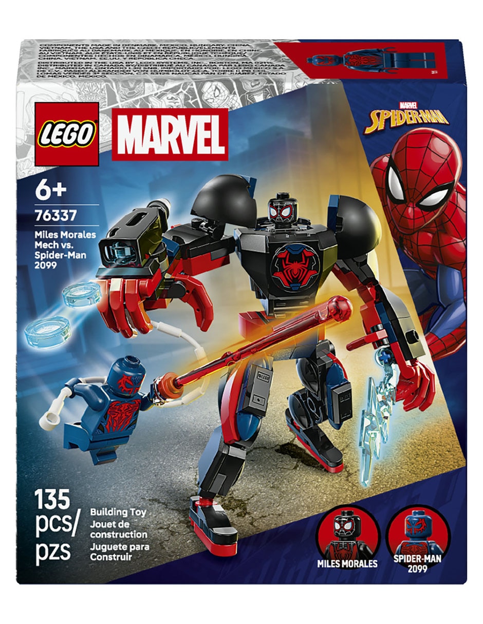 Juguete de construcción Lego Marvel Armadura Robótica de Miles Morales vs. Spider-Man 2099 76337