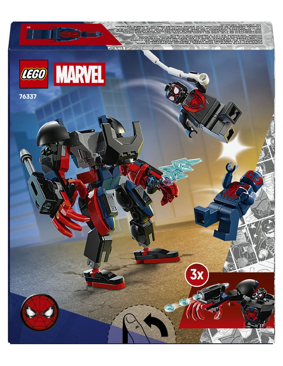 Juguete de construcción Lego Marvel Armadura Robótica de Miles Morales vs. Spider-Man 2099 76337