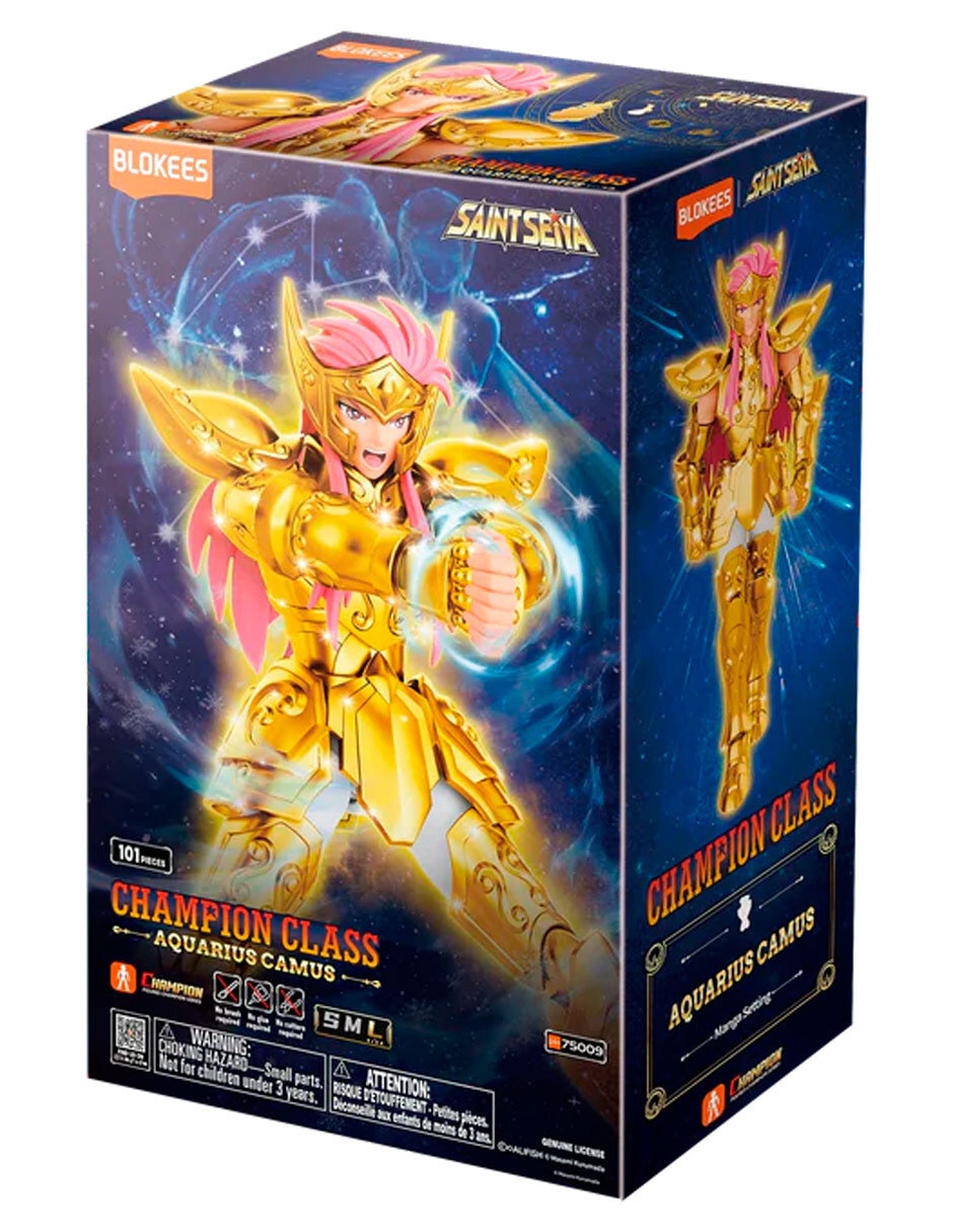 Figura coleccionable articulada Los Caballeros del Zodiaco Camus de Acuario Blokees