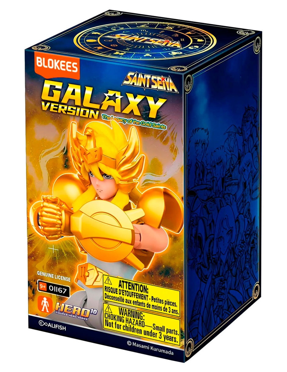 Figura coleccionable articulada Los Caballeros del Zodiaco Hyoga de Cisne Golden Bronze Blokees