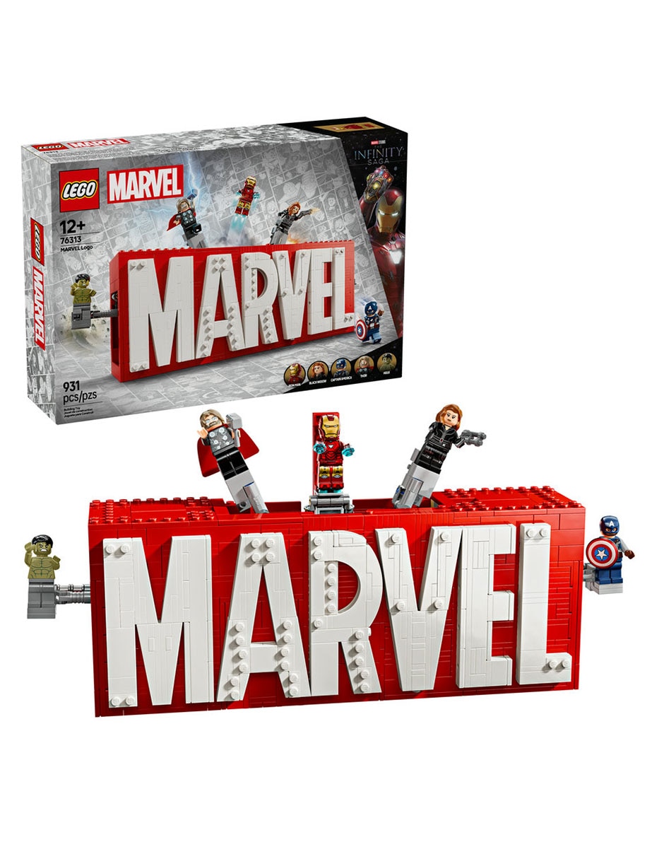 Lego Infinity Saga Logotipo MARVEL y Minifiguras 76313
