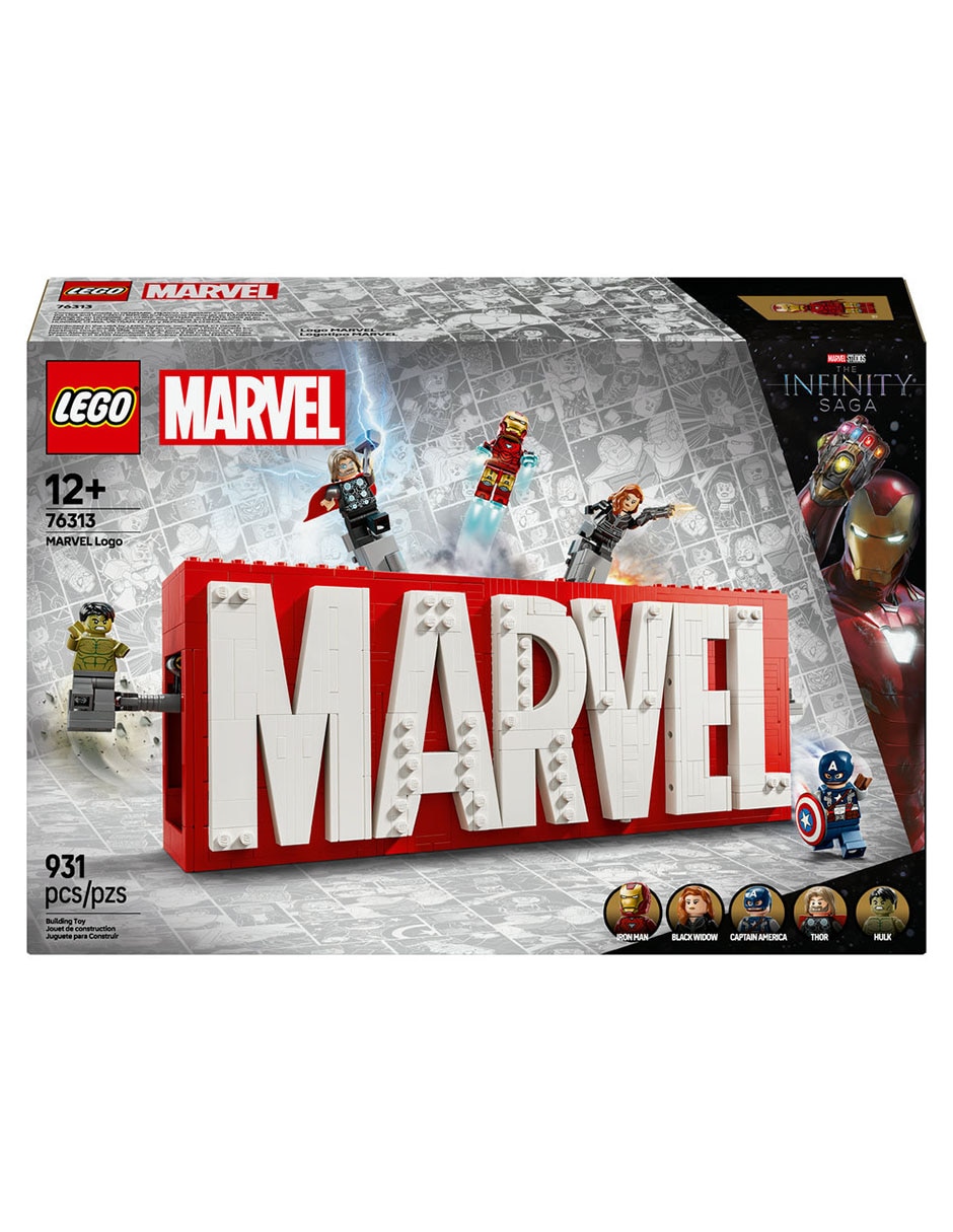 Lego Infinity Saga Logotipo MARVEL y Minifiguras 76313