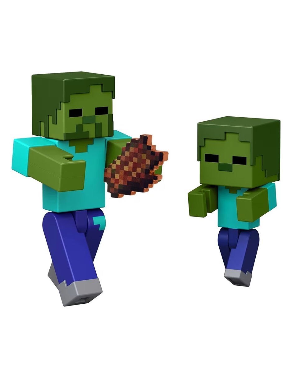 Set figuras acción articuladas Zombie Minecraft