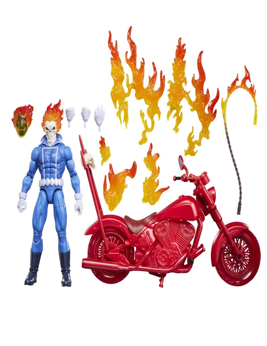 Figura coleccionable articulada legends series: vengador fantasma Johnny Blaze con motocicleta Collectors 1