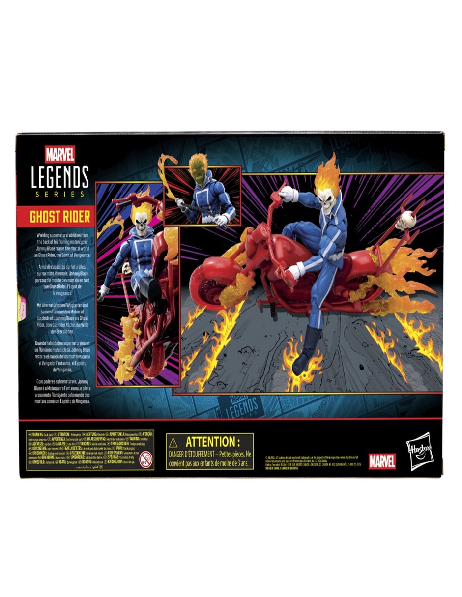 Figura coleccionable articulada legends series: vengador fantasma Johnny Blaze con motocicleta Collectors 12