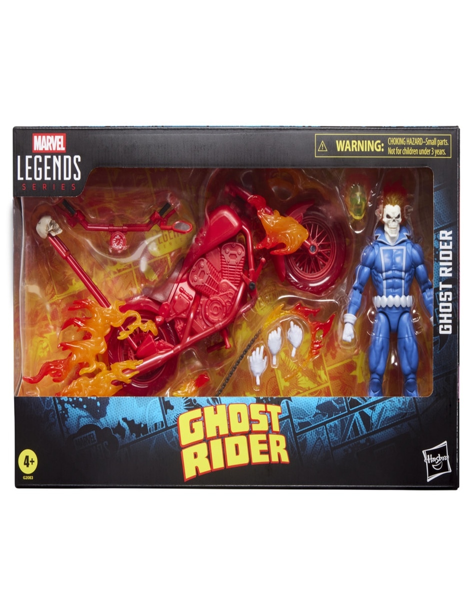 Figura coleccionable articulada legends series: vengador fantasma Johnny Blaze con motocicleta Collectors 4