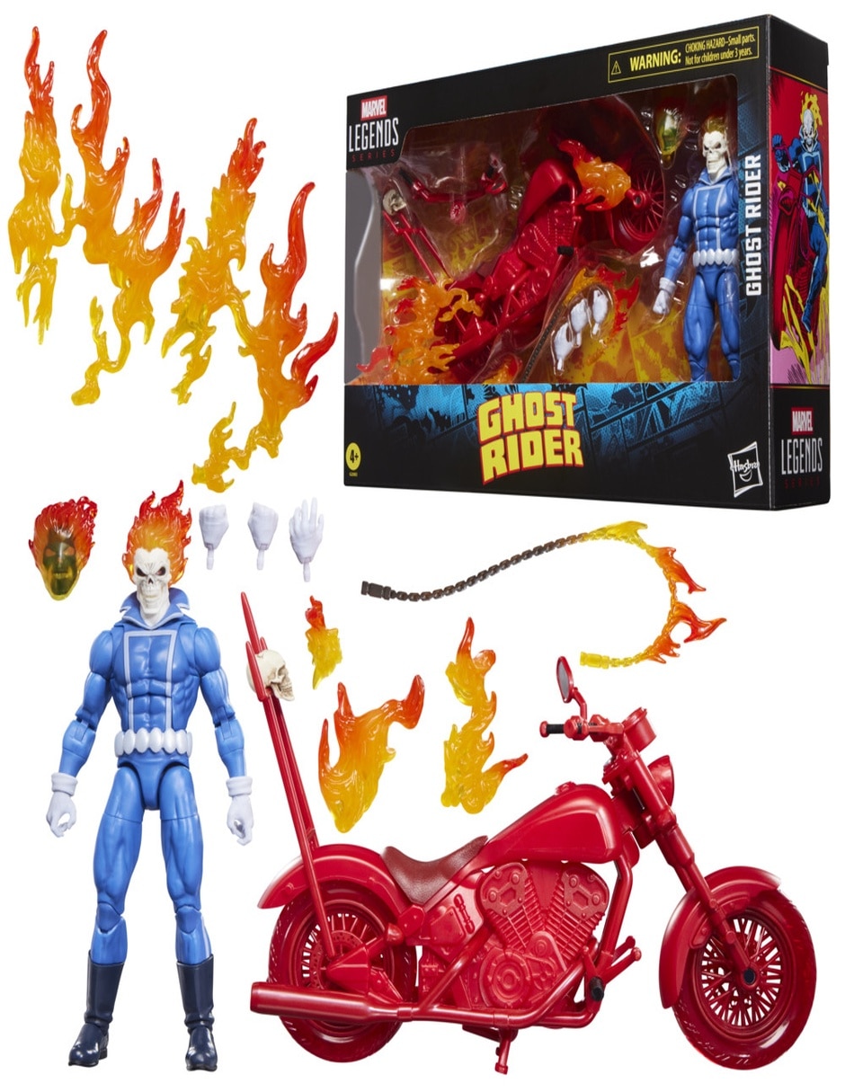 Figura coleccionable articulada legends series: vengador fantasma Johnny Blaze con motocicleta Collectors 7