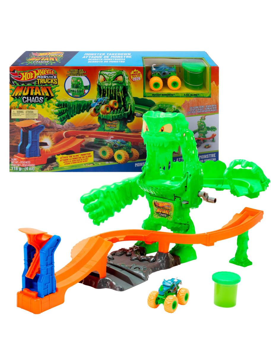 Autopista pista mutant chaos hot wheels: monster trucks