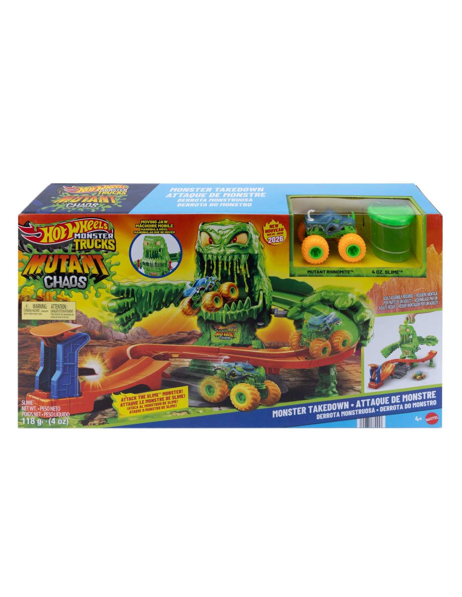 Autopista pista mutant chaos hot wheels: monster trucks 4