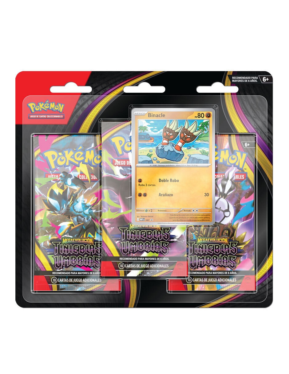 Pokemon tcg: mega evolution oscuridad absoluta - 3 pack blister en español tcg pokemón