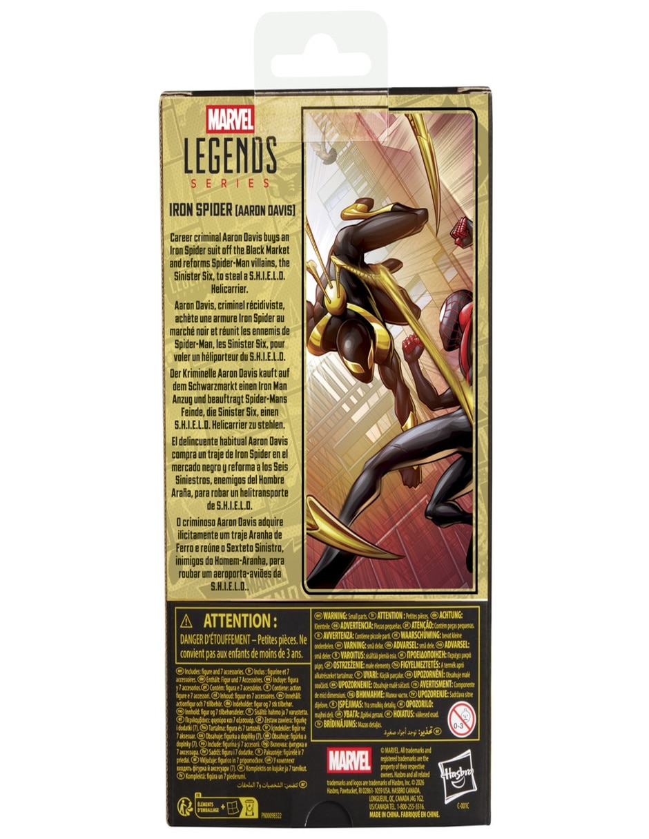 Figura de acción articulada : Legends Series Iron Spider Black and Gold Collectors Marvel 8