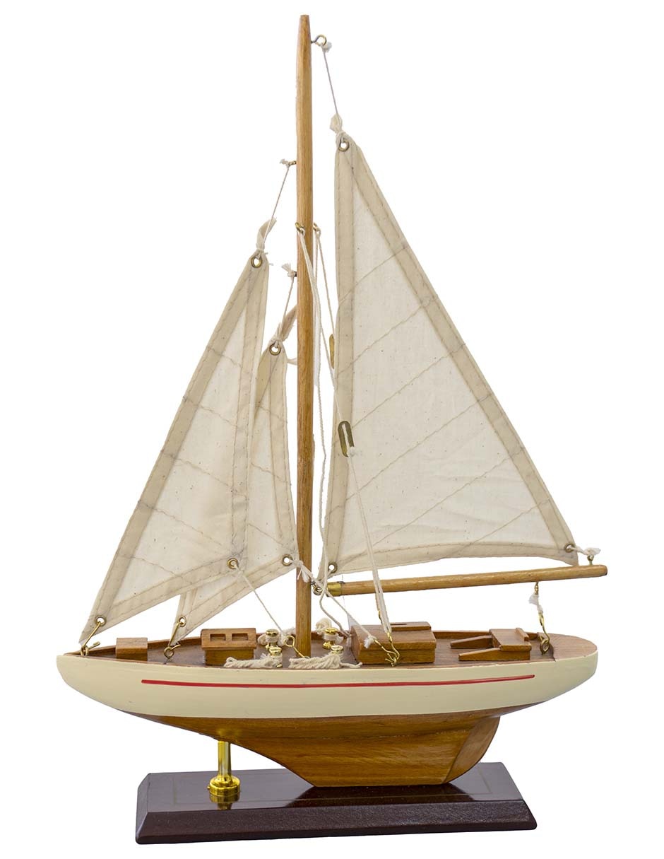 Figura decorativa de velero velero de mdf